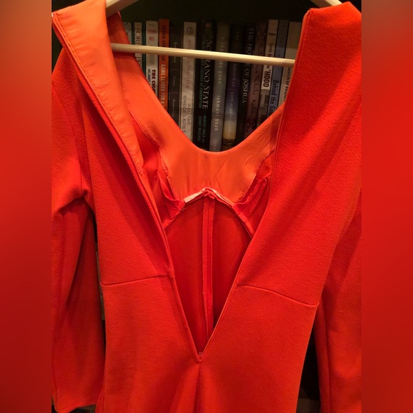 1970s Handmade Pumpkin Orange Empire Waist Mrs. Roper Energy in the Best Way. - Picture 7 of 9